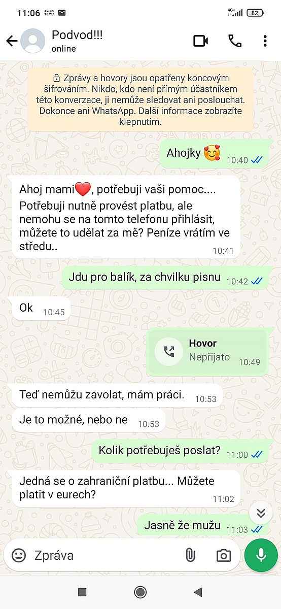 2. SMS ukázka Mami, tohle je moje nové číslo